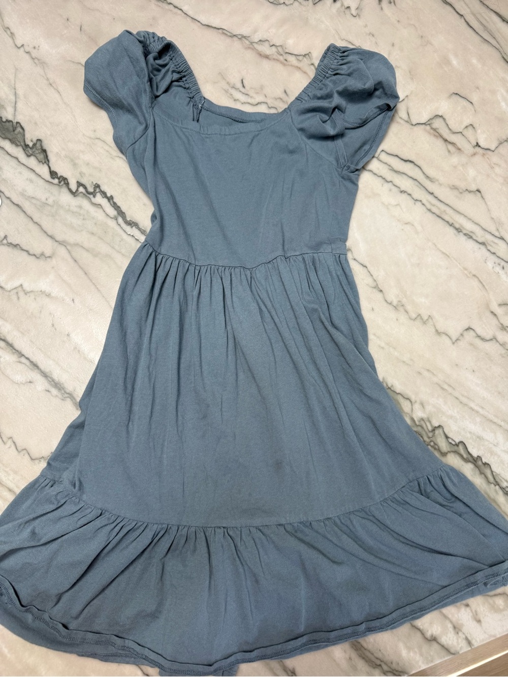 Blue Puff-Sleeve girl dress - size Medium